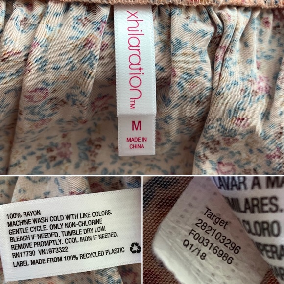 XHILARATION Floral Crop Top Mini Skirt 2pc Set Medium - Picture 12 of 16